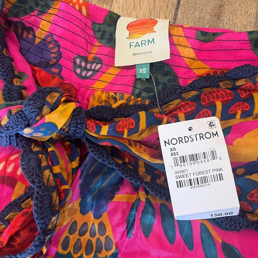 NWT Farm Rio Sweet Forest Pink Mushroom Mini Skirt - Size xsmall - Picture 3 of 7